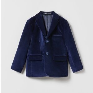 Kids Navy BLue  Velvet Suit Blazer Jacket  Boys  11-12 Y for